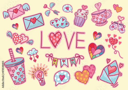 valentine objects cute item vector design