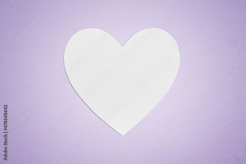 White love heart shaped blank textured paper for copy space