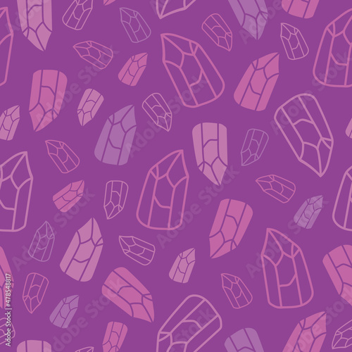 Vector purple crystals seamless pattern background. Perfect for fabric, scrapbooking, wrapping paper projects and more.