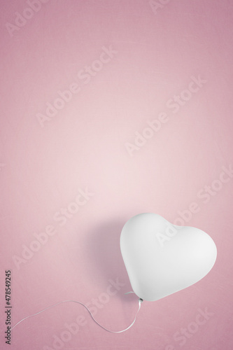 White heart shape party balloon with copy space