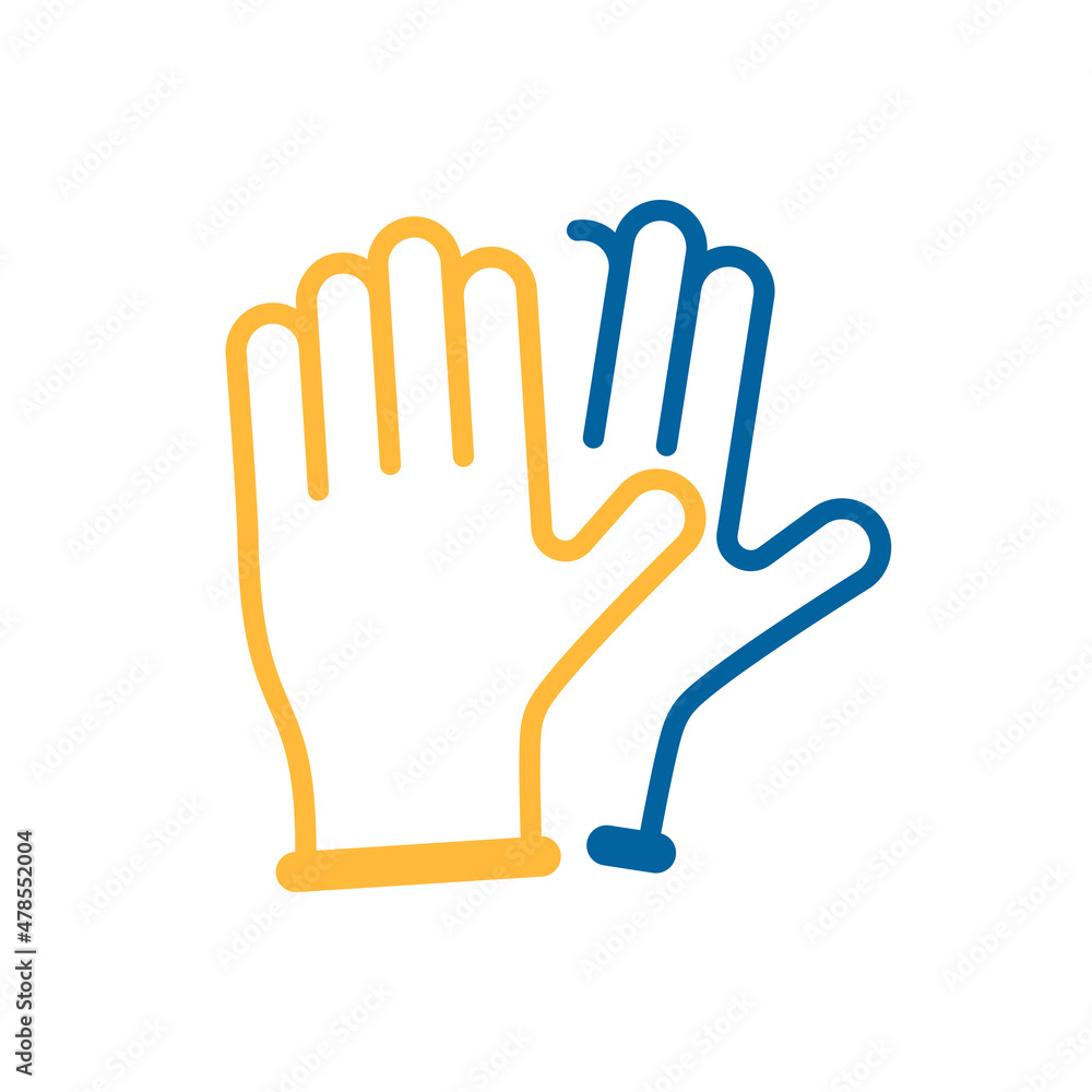 Medical protective rubber gloves vector icon Medical protective rubber gloves vector icon