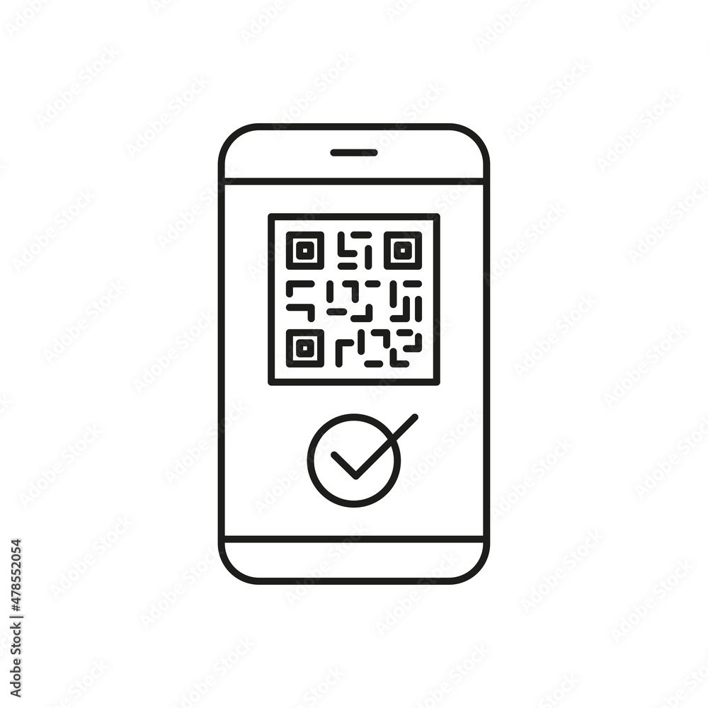 Coronavirus certificate on mobile app line icon. editable stroke Coronavirus certificate on mobile app line icon. editable stroke