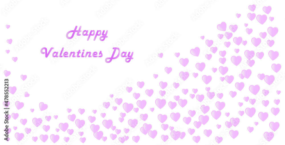 Purple hearts with the inscription Happy Valentine's Day on a white background. Happy World Women's Day, love. Purple hearts with the inscription Happy Valentine's Day on a white background. Happy World Women's Day, love.
