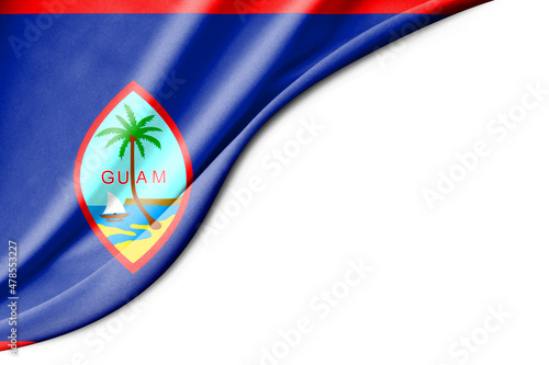 Guam flag. 3d illustration. with white background space for text.