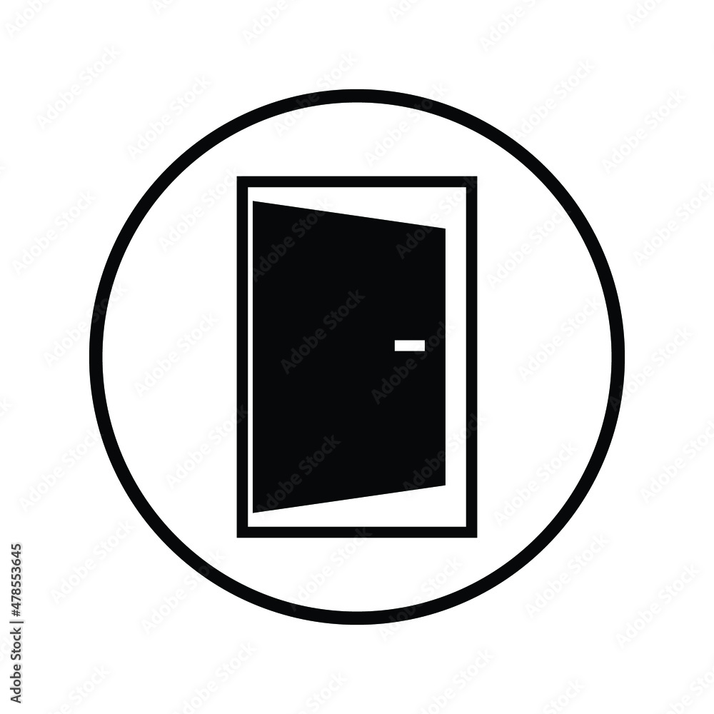 Flat Door icon. Single high quality outline symbol for web design or mobile app. Door thin line signs for design logo. eps 10 Flat Door icon. Single high quality outline symbol for web design or mobile app. Door thin line signs for design logo. eps 10