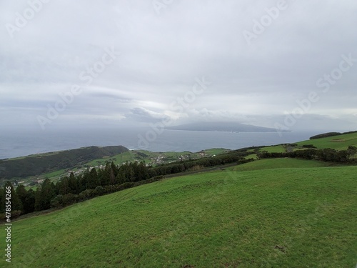 Green Island, Faial, Azores - View from the "Cabeço das Pedras Negras" Viewpoint, ", with Pico Island in the background