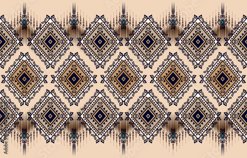 Ikat geometric folklore ornament. Tribal ethnic vector texture. 
Seamless striped pattern in Aztec style. Figure tribal embroidery. 
Indian, Scandinavian, Gyp
sy, Mexican, folk pattern.