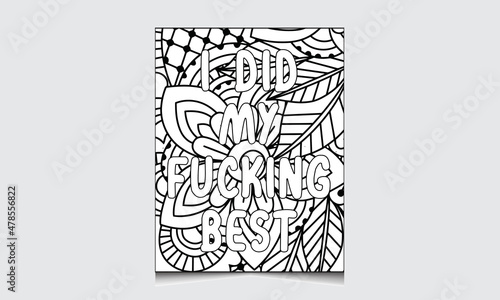 Swear Word Coloring Page Interior For Adult Man And Woman, Curse Word Coloring Book Interior