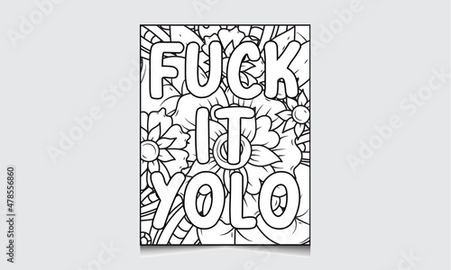 Swear Word Coloring Page Interior For Adult Man And Woman, Curse Word Coloring Book Interior