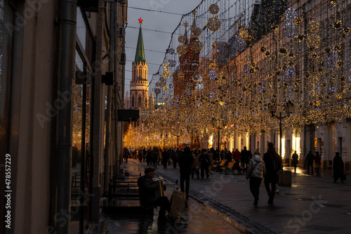 Wallpaper Mural 03.12.2021. Moscow, Russia. Nikolskaya Street near Red Square in Moscow. Torontodigital.ca