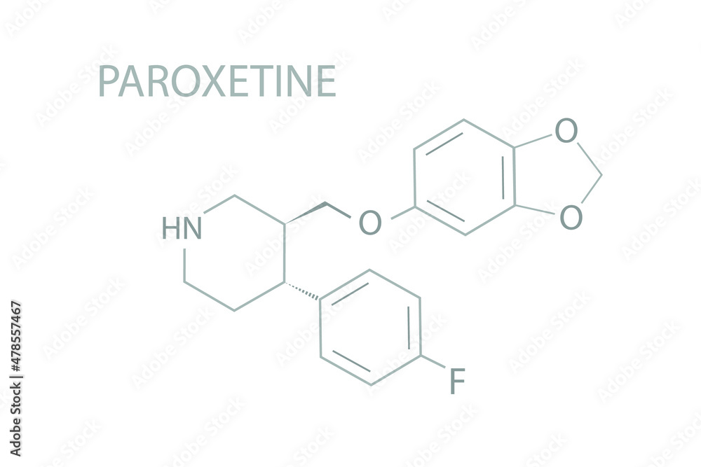 Paroxetin molecular skeletal chemical formula.