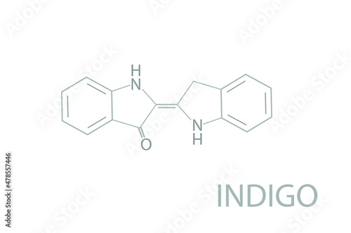 Indigo molecular skeletal chemical formula.