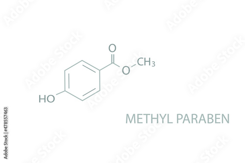 Methyl paraben molecular skeletal chemical formula. photo