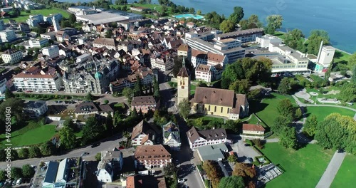 Aerial view of Arbon, a small town along Lake Constance, Switzerland. photo