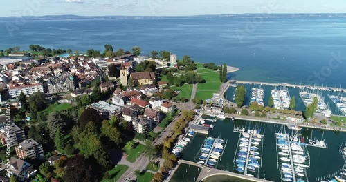 Aerial view of Arbon, a small town along Lake Constance, Switzerland. photo