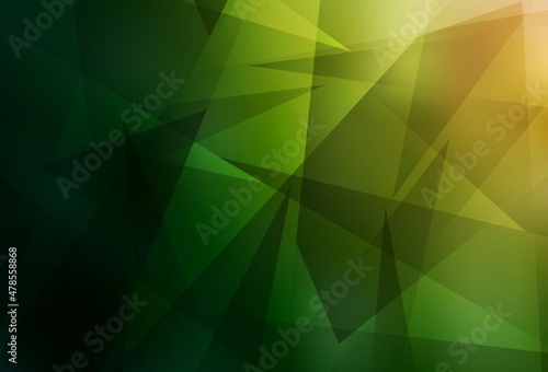 Dark Green, Red vector backdrop with lines, triangles.