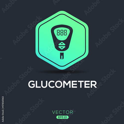 Creative (Glucometer) Icon ,Vector sign.