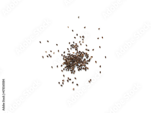 Chia seeds isolated on white background