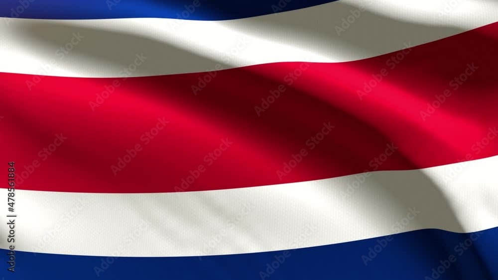 Costa Rica festive flag - loop animation Costa Rica festive flag - loop animation