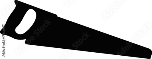 Vector illustration of a black silhouette of a handsaw icon