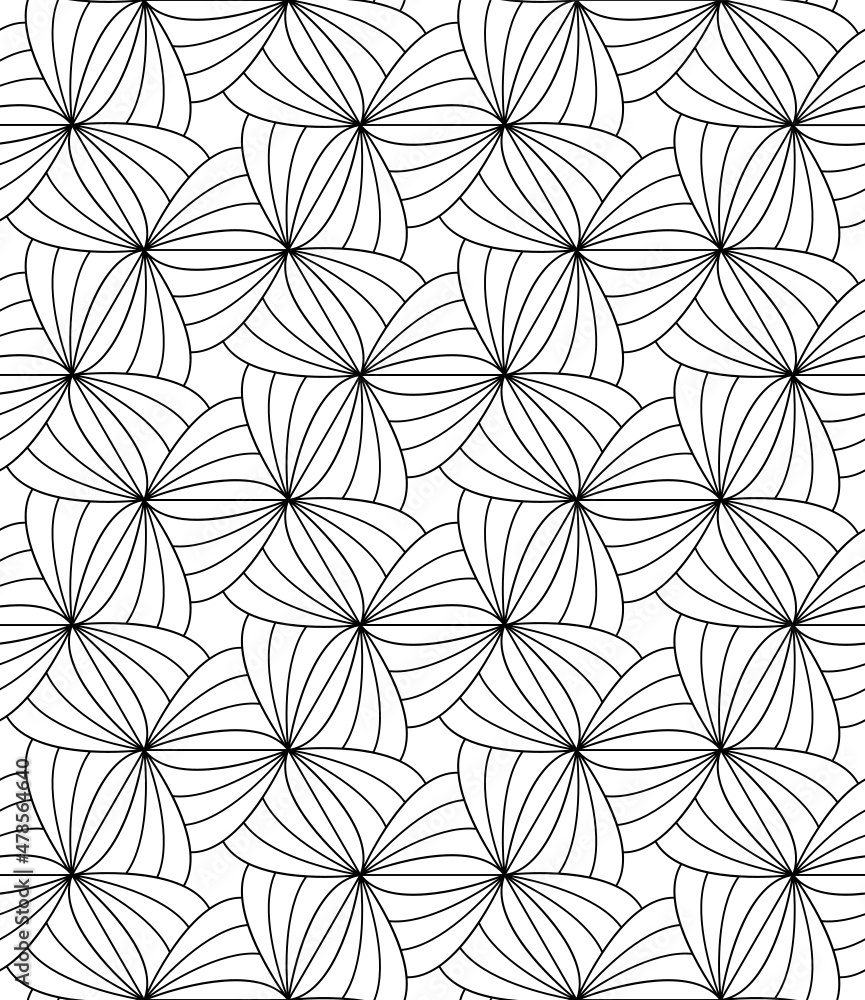 Fototapeta premium Vector geometric seamless pattern. Modern geometric background with abstract flowers.