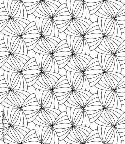 Vector geometric seamless pattern. Modern geometric background with abstract flowers.