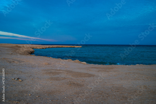 Beautiful colorful seascape. Sunset on sea. © alipko