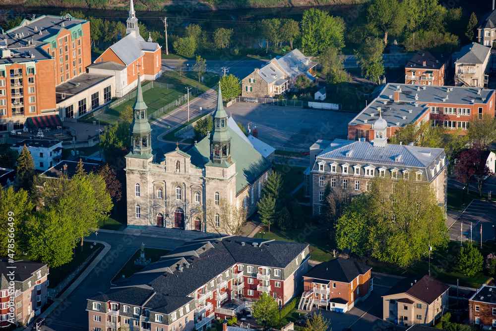Naklejka premium Churches and town Square L'Assomption Quebec Canada
