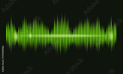 Green Sound Wave Music Equalizer. Abstract technology background