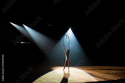 performances of artists under the dome of the circus