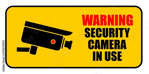 Security camera warning sign