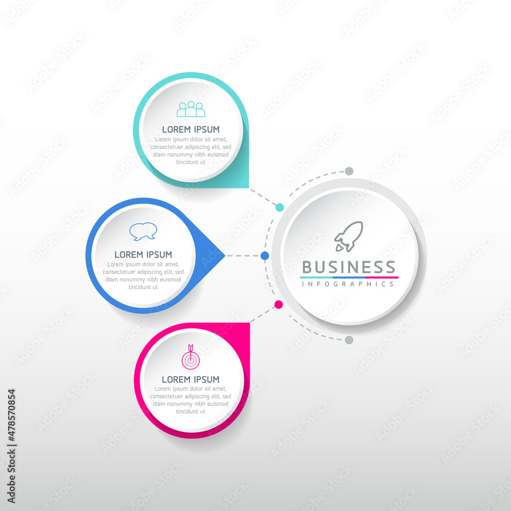 vector illustration infographic design template with 3 options or steps. used in presentation In business or marketing vector illustration infographic design template with 3 options or steps. used in presentation In business or marketing