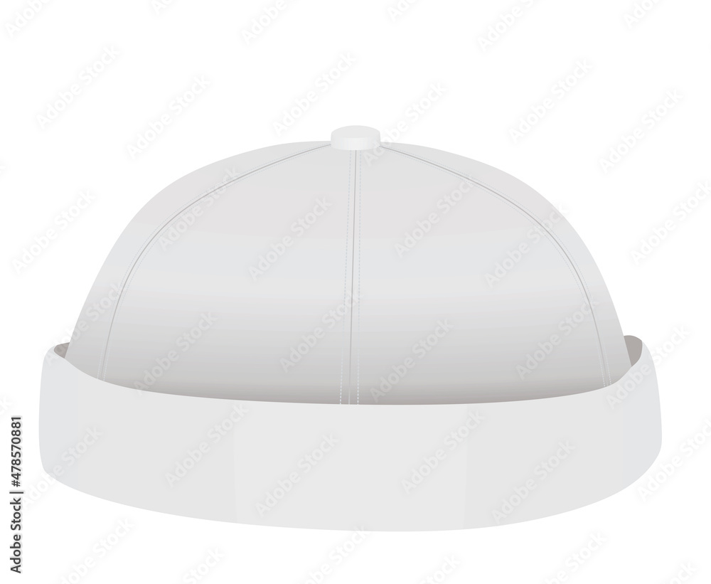 White beanie hat. vector illustration White beanie hat. vector illustration