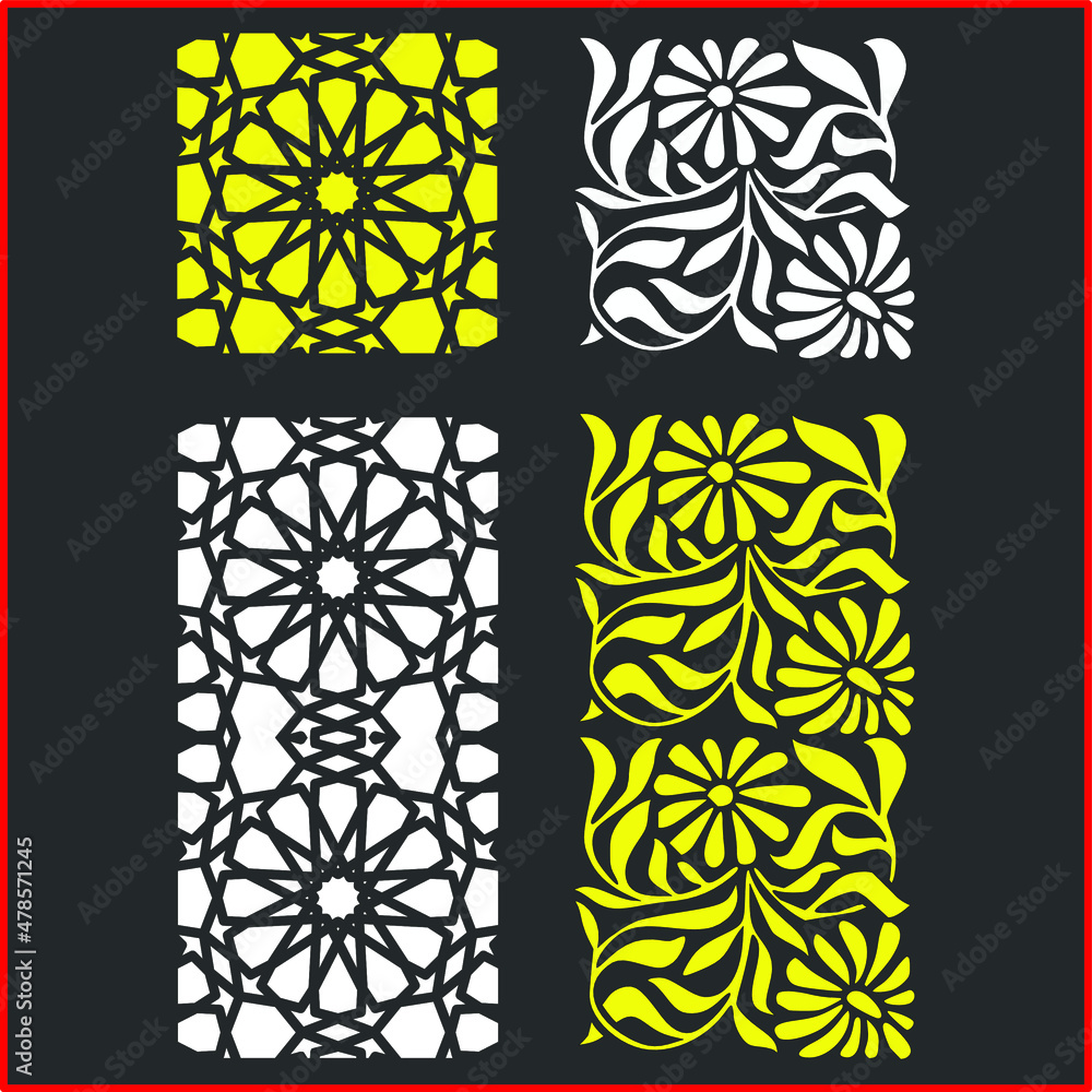 Jali design for graphic and CNC.router Geometric laser cutting vector ...
