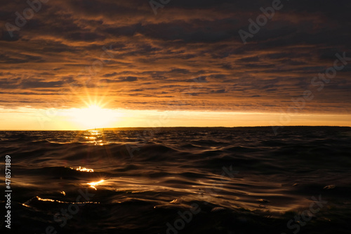 sunset and clouds on the Baltic sea