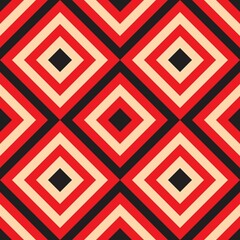 Fotobehang Rood patronen Diagonaal lijnen patroon zwart rood  © Sudakarn