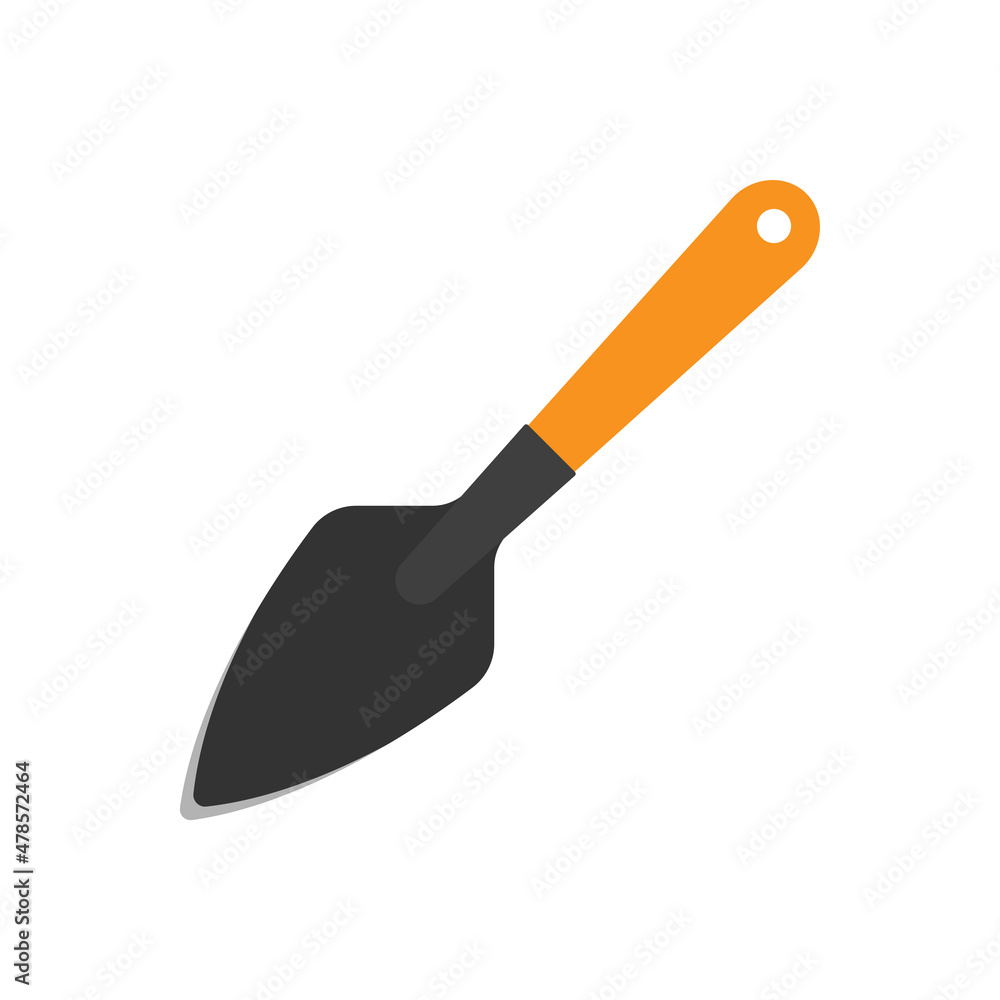 Garden planting scoop icon. Colored silhouette. Front view. Vector simple flat graphic illustration. The isolated object on a white background. Isolate. Garden planting scoop icon. Colored silhouette. Front view. Vector simple flat graphic illustration. The isolated object on a white background. Isolate.