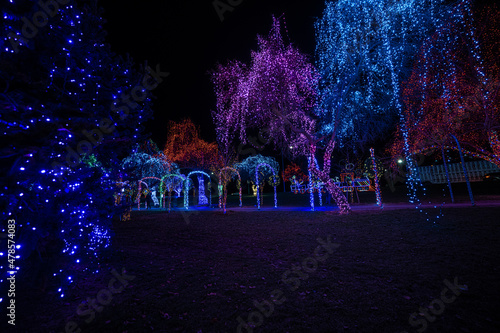 Colorful Christmas Illumination in December photo