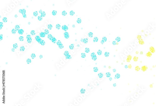 Light Blue  Green vector natural backdrop with leaves.