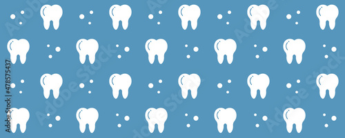 Photographie Simple dental pattern. Flat illustration of teeth.