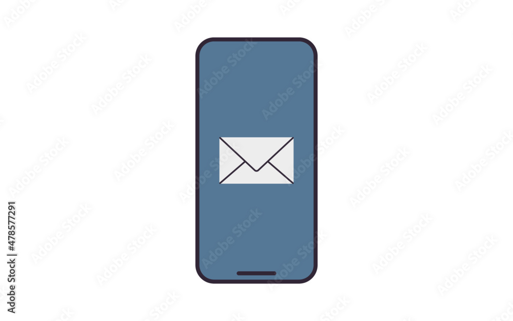 Mail and smartphone flat vector illustration. Mail and smartphone flat vector illustration.