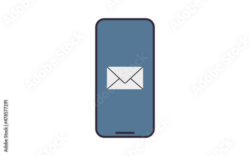 Mail and smartphone flat vector illustration.