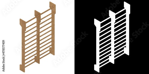 3D rendering illustration of a double swedish ladder