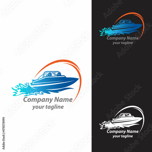 World championship jet boat illustration vector.