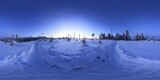 Winter Sunrise in the mountains in Winter HDRI Panorama