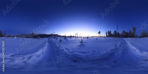 Winter Sunrise in the mountains in Winter HDRI Panorama