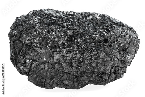 Coal isolated on a white background. Anthracite coal.
