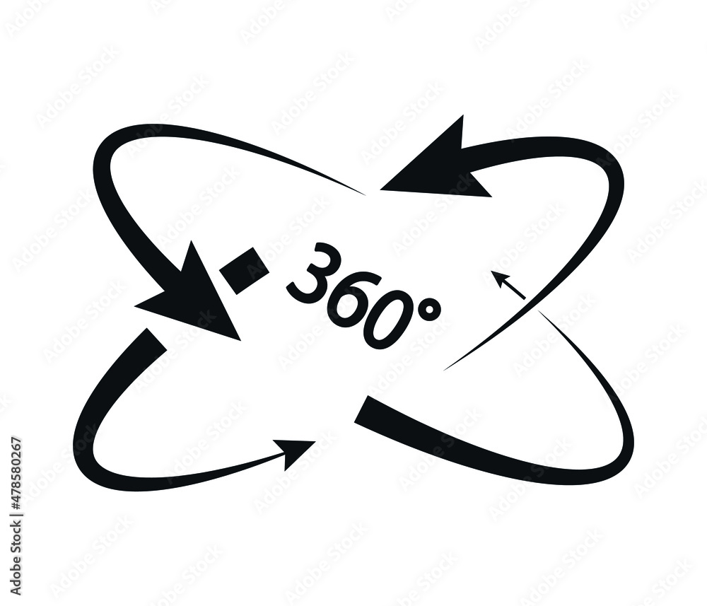 360 degrees line icon. Rotation symbol isolated on white background. editable vector. 360 degrees line icon. Rotation symbol isolated on white background. editable vector.