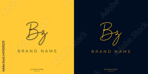 Minimal line art letters BZ Signature logo. It will be used for Personal brand or other company.