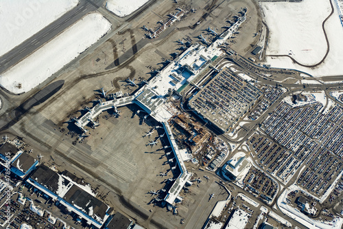 Montreal Airport Durval Quebec Canada in Winter © Overflightstock
